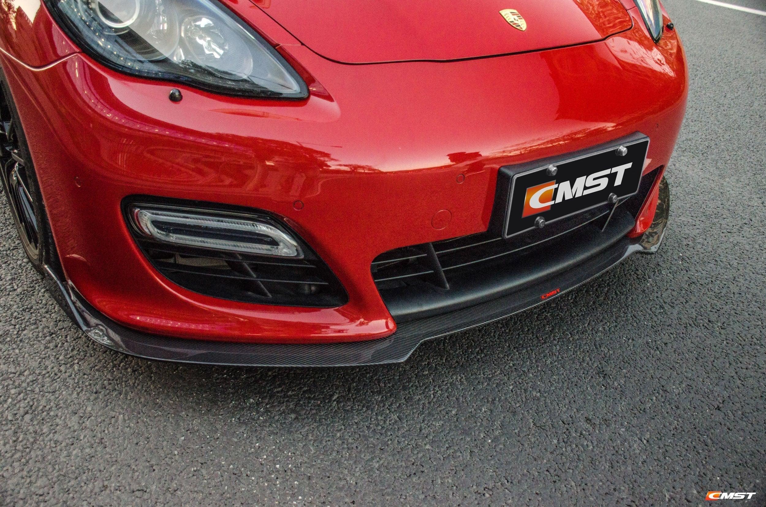Porsche Panamera 970 970.1 GTS 2010-2013 with Aftermarket Parts - Carbon Fiber & FRP Front Lip from CMST Tuning
