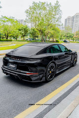 Porsche Panamera 976 Base 4 4S E-Hybird 2024 (suitable for GTS and Turbo if active spoiler is deactivated) with Aftermarket Parts - Rear Spoiler FRP / Pre-preg Carbon Fiber from CMST Tuning
