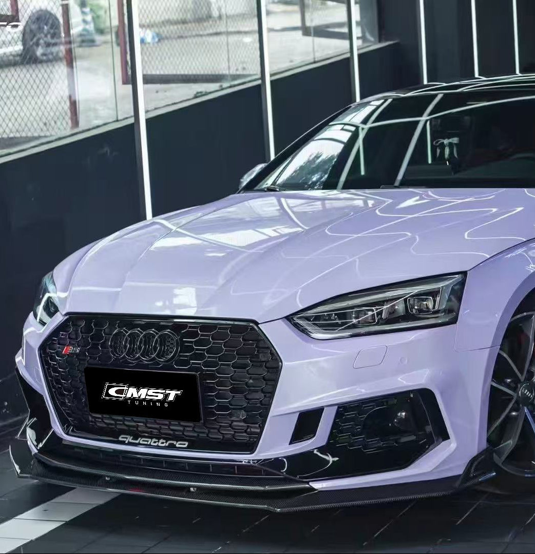 Audi S5 A5 S-line (with s-line bumper, does not base model) B9 2017 2018 2019 & RS5 B9 2018 2019 with Aftermarket Parts - Front Lip Carbon Fiber from CMST Tuning