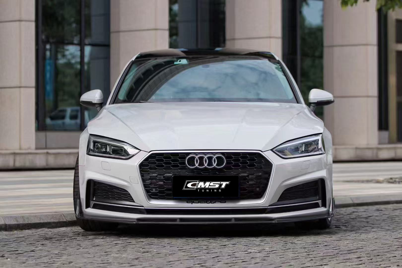 Audi S5 A5 S-line (with s-line bumper, does not base model) B9 2017 2018 2019 & RS5 B9 2018 2019 with Aftermarket Parts - Front Lip Carbon Fiber from CMST Tuning