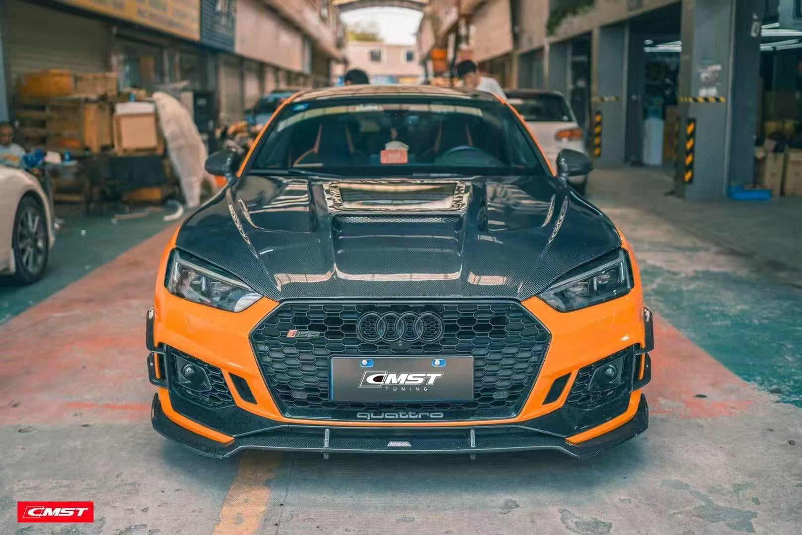 Audi RS5 S5 A5 B9 B9.5 2017-ON with Aftermarket Parts - V1 Hood Bonnet Carbon Fiber / FRP from Future Design