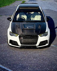Audi RS3 S3 A3 8V / 8V.5 2014 2015 2016 2017 2018 2019 2020 with Aftermarket Parts - V3 Hood Bonnet Carbon Fiber / FRP from CMST Tuning