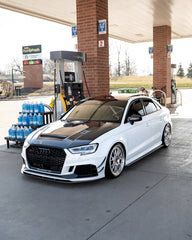 Audi RS3 S3 A3 8V / 8V.5 2014 2015 2016 2017 2018 2019 2020 with Aftermarket Parts - V2 Hood Bonnet Carbon Fiber / FRP from CMST Tuning