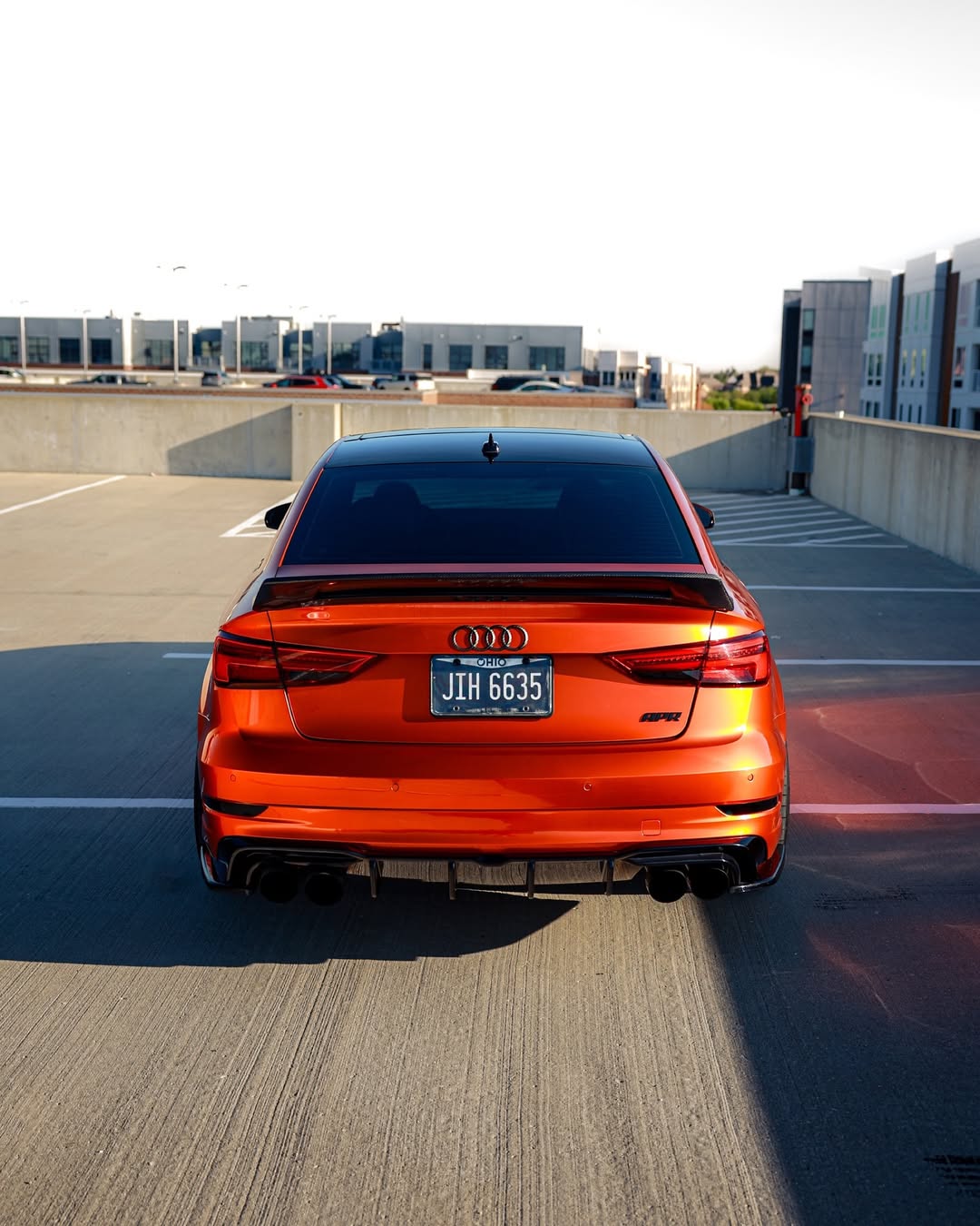 Audi RS3 S3 A3 8V/8V.5 2014 2015 2016 2017 2018 2019 2020 with Aftermarket Parts - V2 Style Rear Spoiler Carbon Fiber from CMST Tuning