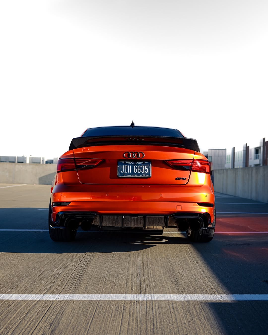 Audi RS3 S3 A3 8V/8V.5 2014 2015 2016 2017 2018 2019 2020 with Aftermarket Parts - V2 Style Rear Spoiler Carbon Fiber from CMST Tuning