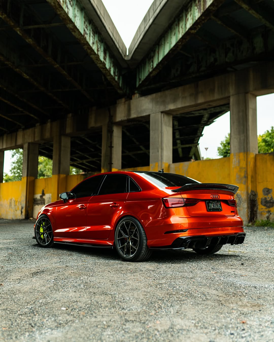 Audi RS3 S3 A3 8V/8V.5 2014 2015 2016 2017 2018 2019 2020 with Aftermarket Parts - V2 Style Rear Spoiler Carbon Fiber from CMST Tuning