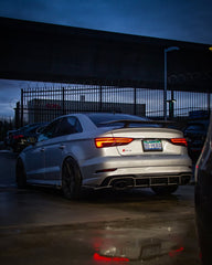 Audi RS3 S3 A3 8V/8V.5  2014 2015 2016 2017 2018 2019 2020 with Aftermarket Parts - V3 Style Rear Spoiler Wing Carbon Fiber from CMST Tuning