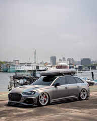 Audi RS4 2018-ON & S4 / A4 / A4 Allroad / A4 Avant B9 B9.5 2017-ON with Aftermarket Parts - V1 Tempered Glass Transparent Style Hood Bonnet Carbon Fiber / FRP from CMST Tuning