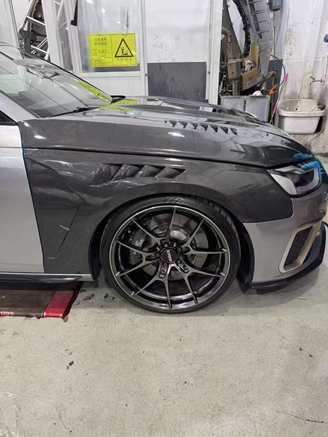 Audi S4 A4 B9.5 2020-ON with Aftermarket Parts - Real  Front Fenders Carbon Fiber from CMST Tuning
