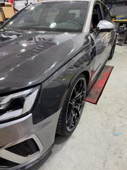 Audi RS4 2018-ON & S4 / A4 / A4 Allroad / A4 Avant B9 B9.5 2017-ON with Aftermarket Parts - V1 Tempered Glass Transparent Style Hood Bonnet Carbon Fiber / FRP from CMST Tuning