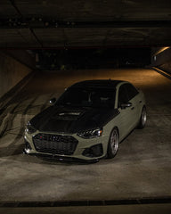 Audi RS4 2018-ON & S4 / A4 / A4 Allroad / A4 Avant B9 B9.5 2017-ON with Aftermarket Parts - V1 Tempered Glass Transparent Style Hood Bonnet Carbon Fiber / FRP from CMST Tuning
