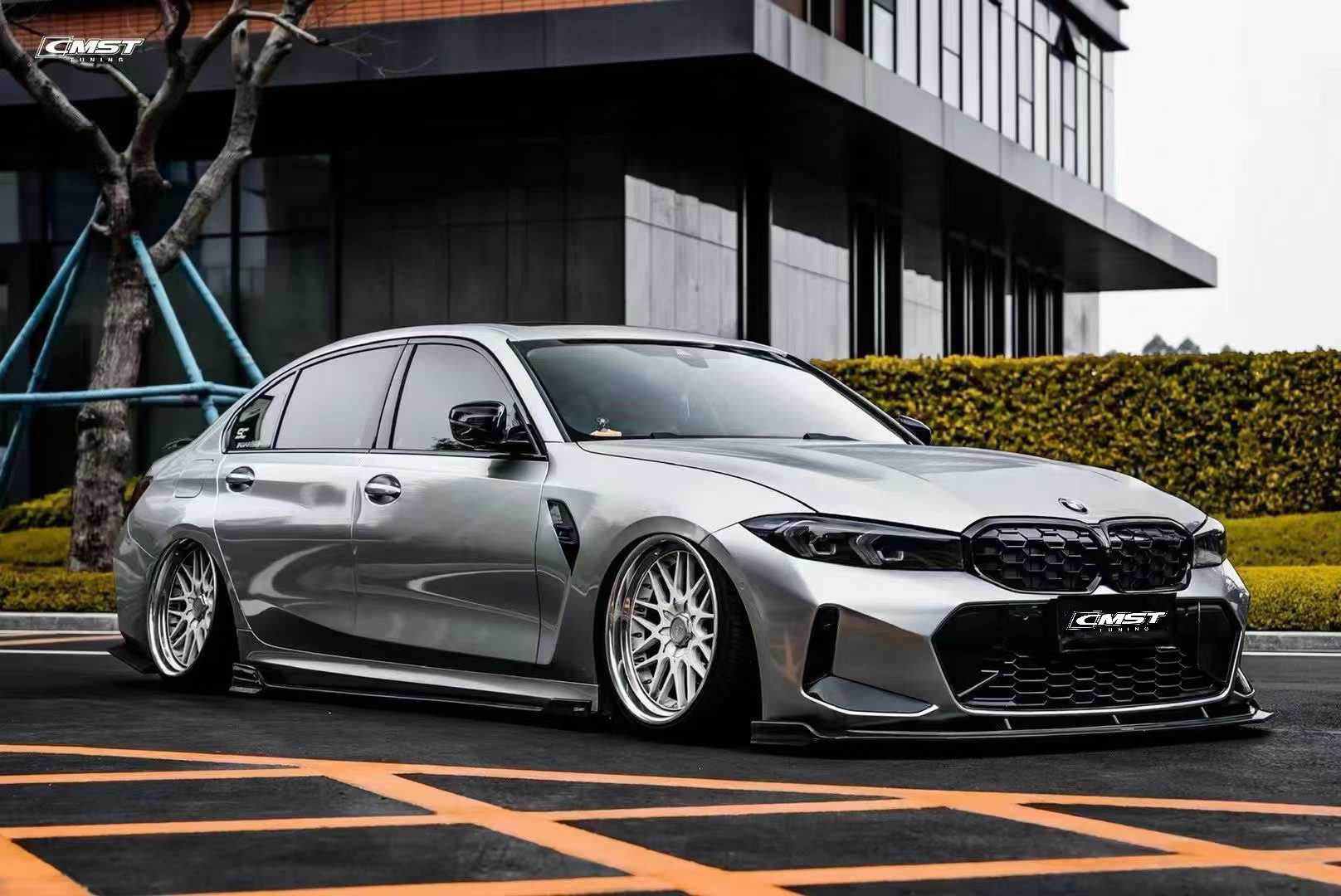 BMW 3 Series 330i M340i G20 G21 LCI 2023 2024 (fitment for 330i requires M-Sport package bumper) with Aftermarket Parts - Front Lip Pre-preg Carbon Fiber / FRP from CMST Tuning