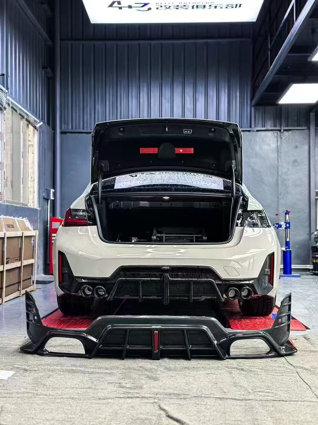 BMW 3 Series 330i M340i G20 G21 LCI 2023 2024 (fitment for 330i requires M-Sport package bumper) with Aftermarket Parts - Rear Diffuser Pre-preg Carbon Fiber / FRP from CMST Tuning
