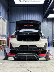 BMW 3 Series 330i M340i G20 G21 LCI 2023 2024 (fitment for 330i requires M-Sport package bumper) with Aftermarket Parts - Rear Diffuser Pre-preg Carbon Fiber / FRP from CMST Tuning