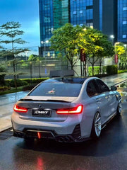 BMW 3 Series 330i M340i G20 G21 LCI 2023 2024 (fitment for 330i requires M-Sport package bumper) with Aftermarket Parts - Rear Diffuser Pre-preg Carbon Fiber / FRP from CMST Tuning