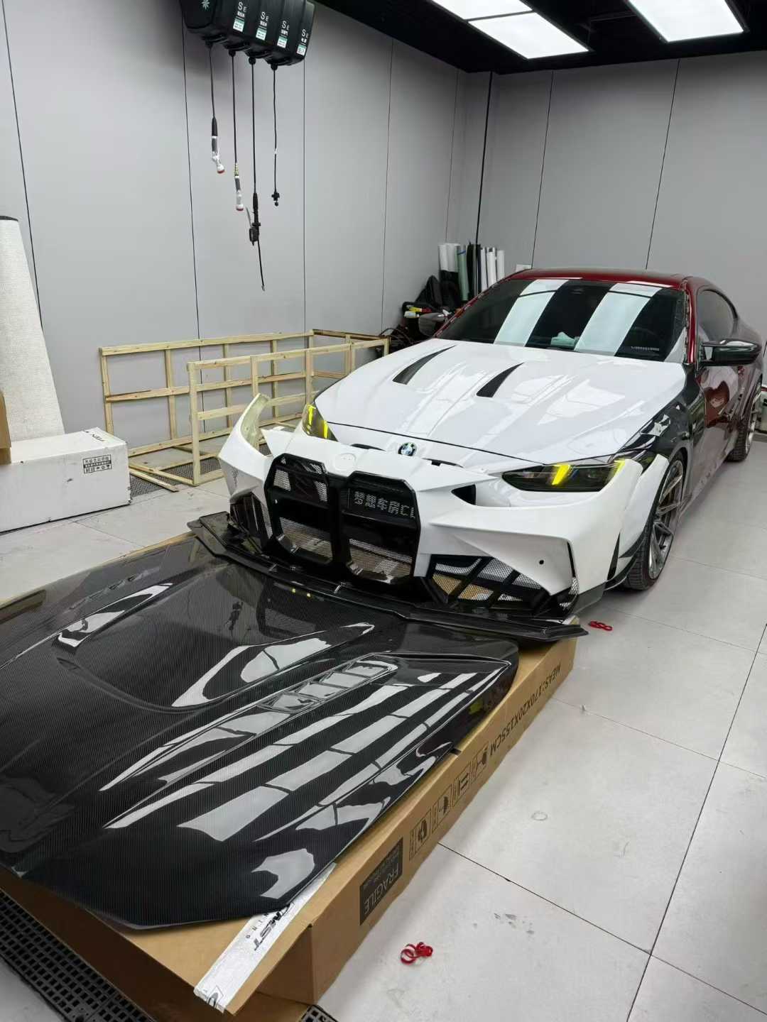 BMW 4 Series M440 430 G22 G23 2020-ON & 4 Series M440 430 G26 2020-ON with Aftermarket Parts - HORIZON Front Bumper & Gill Carbon Fiber / FRP from CMST Tuning