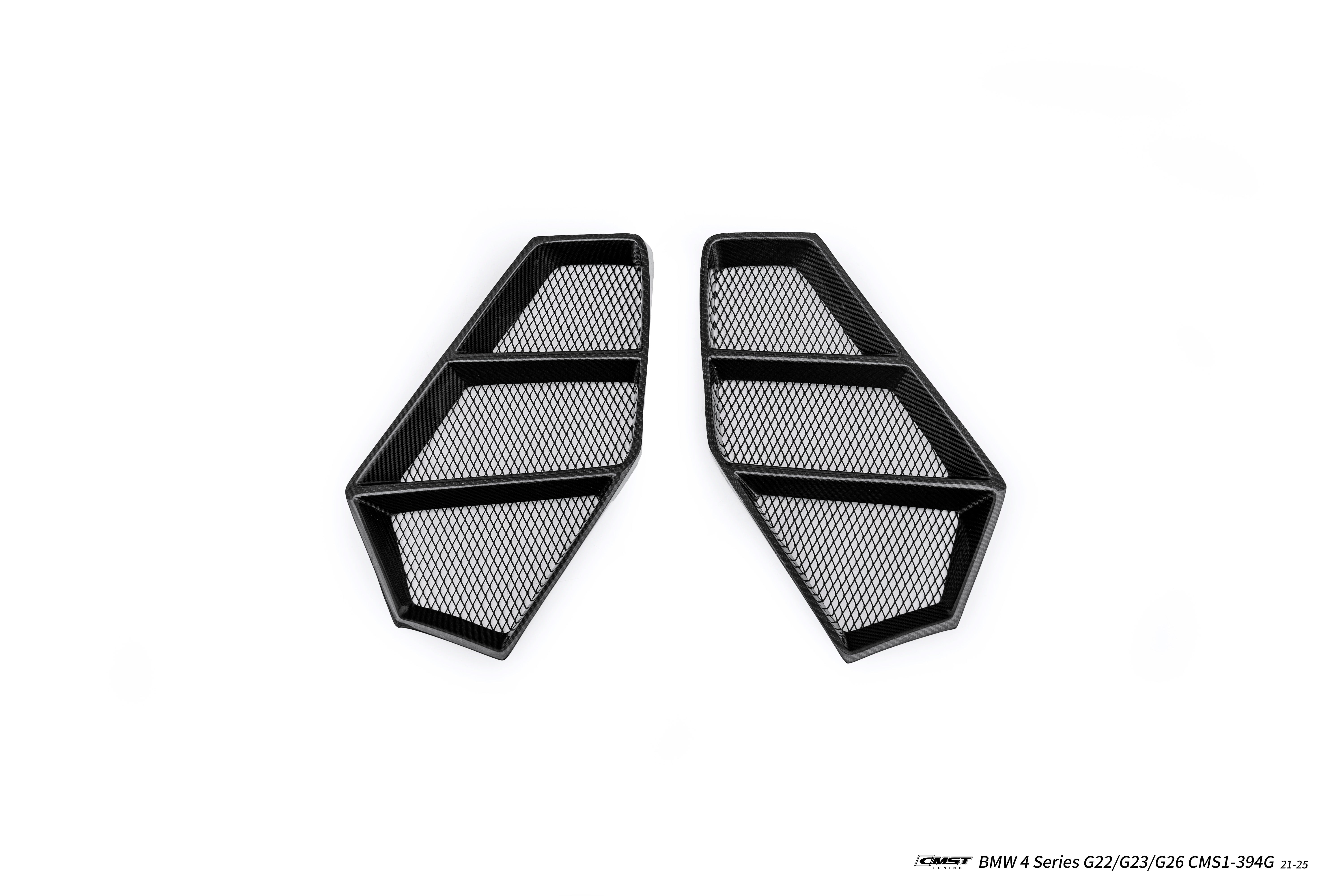 BMW 4 Series M440 430 G22 G23 2020-ON & 4 Series M440 430 G26 2020-ON with Aftermarket Parts - HORIZON Front Bumper Side Vents Trims Dry Pre-preg Carbon Fiber / FRP from CMST Tuning
