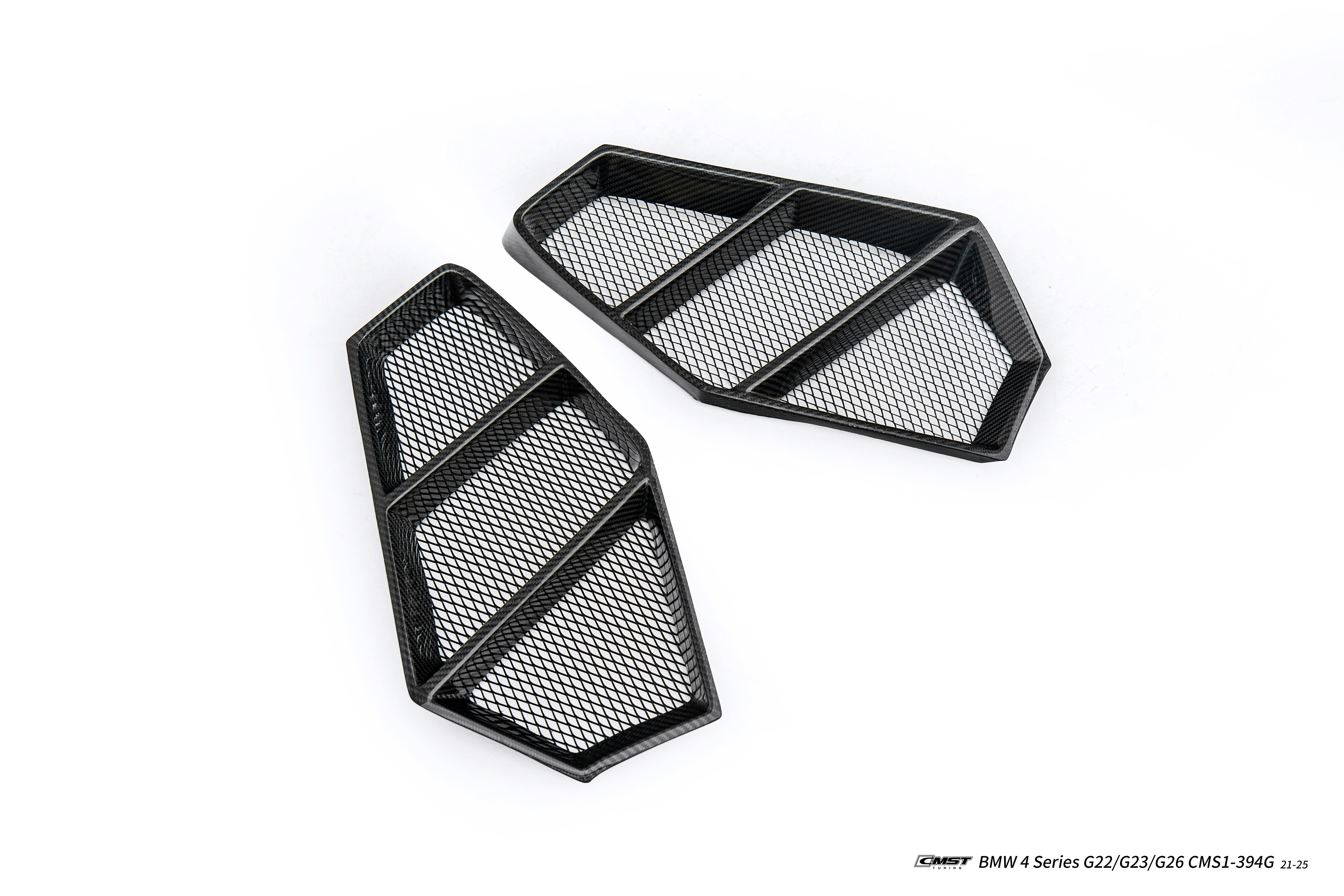 BMW 4 Series M440 430 G22 G23 2020-ON & 4 Series M440 430 G26 2020-ON with Aftermarket Parts - HORIZON Front Bumper Side Vents Trims Dry Pre-preg Carbon Fiber / FRP from CMST Tuning