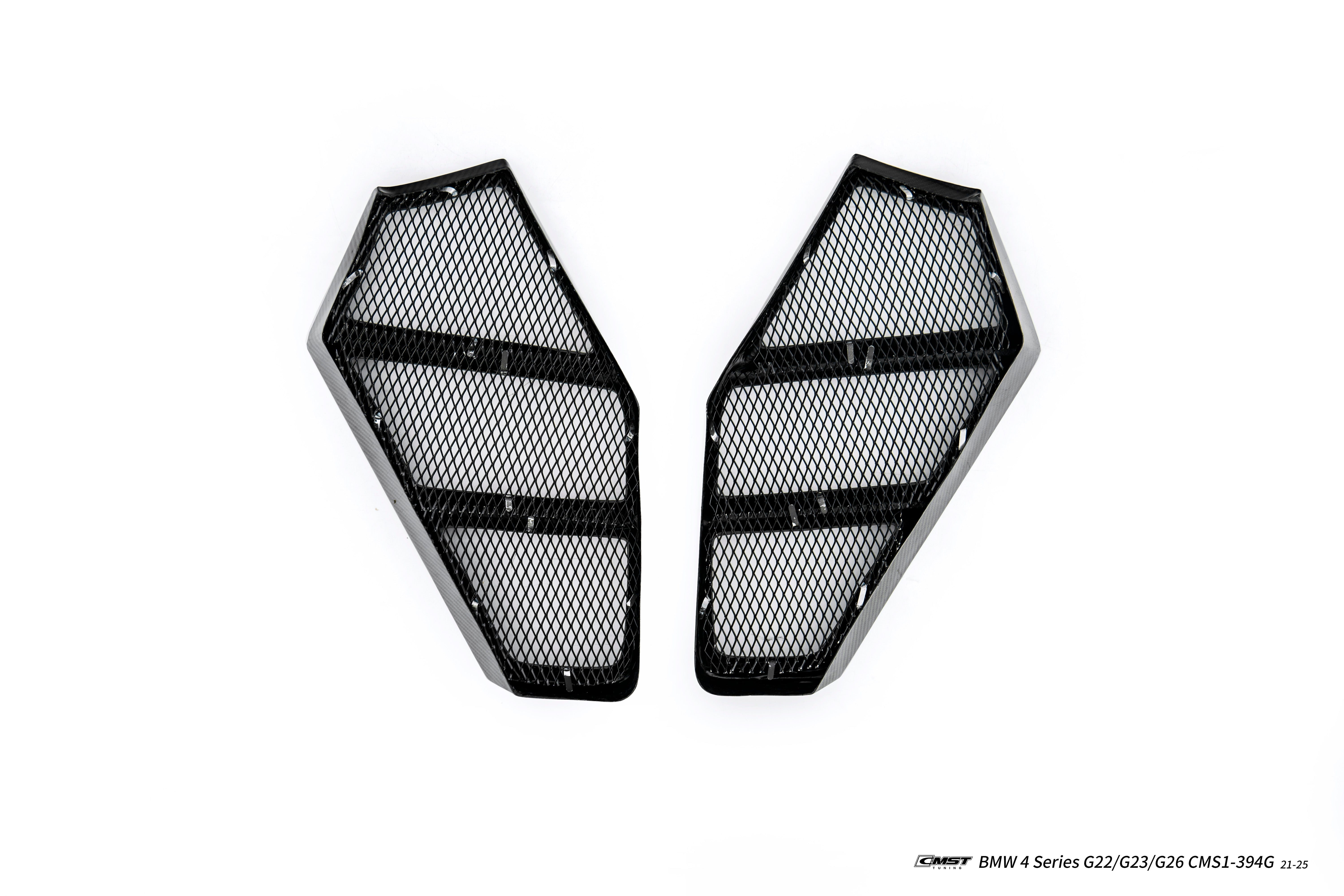 BMW 4 Series M440 430 G22 G23 2020-ON & 4 Series M440 430 G26 2020-ON with Aftermarket Parts - HORIZON Front Bumper Side Vents Trims Dry Pre-preg Carbon Fiber / FRP from CMST Tuning