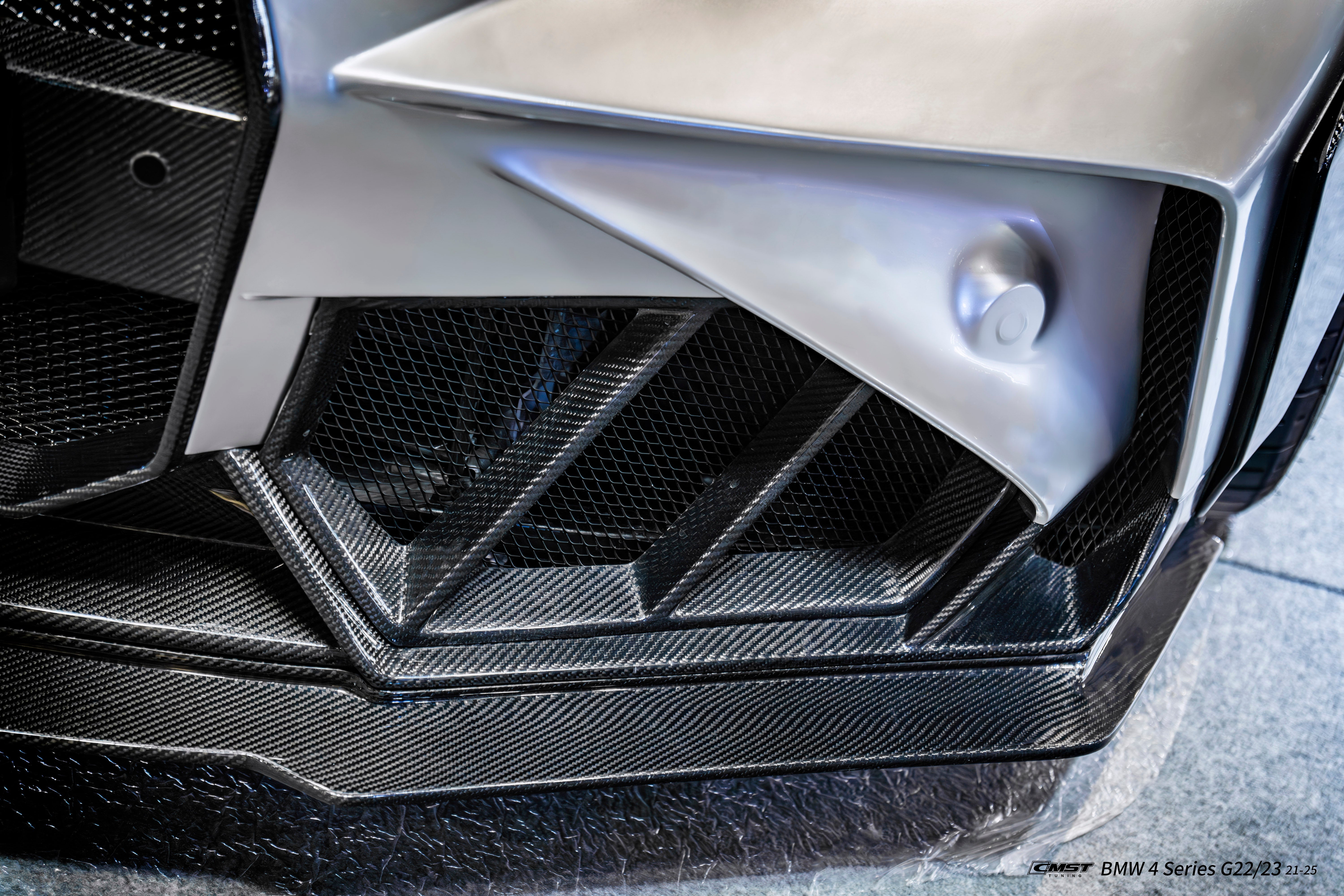 BMW 4 Series M440 430 G22 G23 2020-ON & 4 Series M440 430 G26 2020-ON with Aftermarket Parts - HORIZON Front Bumper Side Vents Trims Dry Pre-preg Carbon Fiber / FRP from CMST Tuning