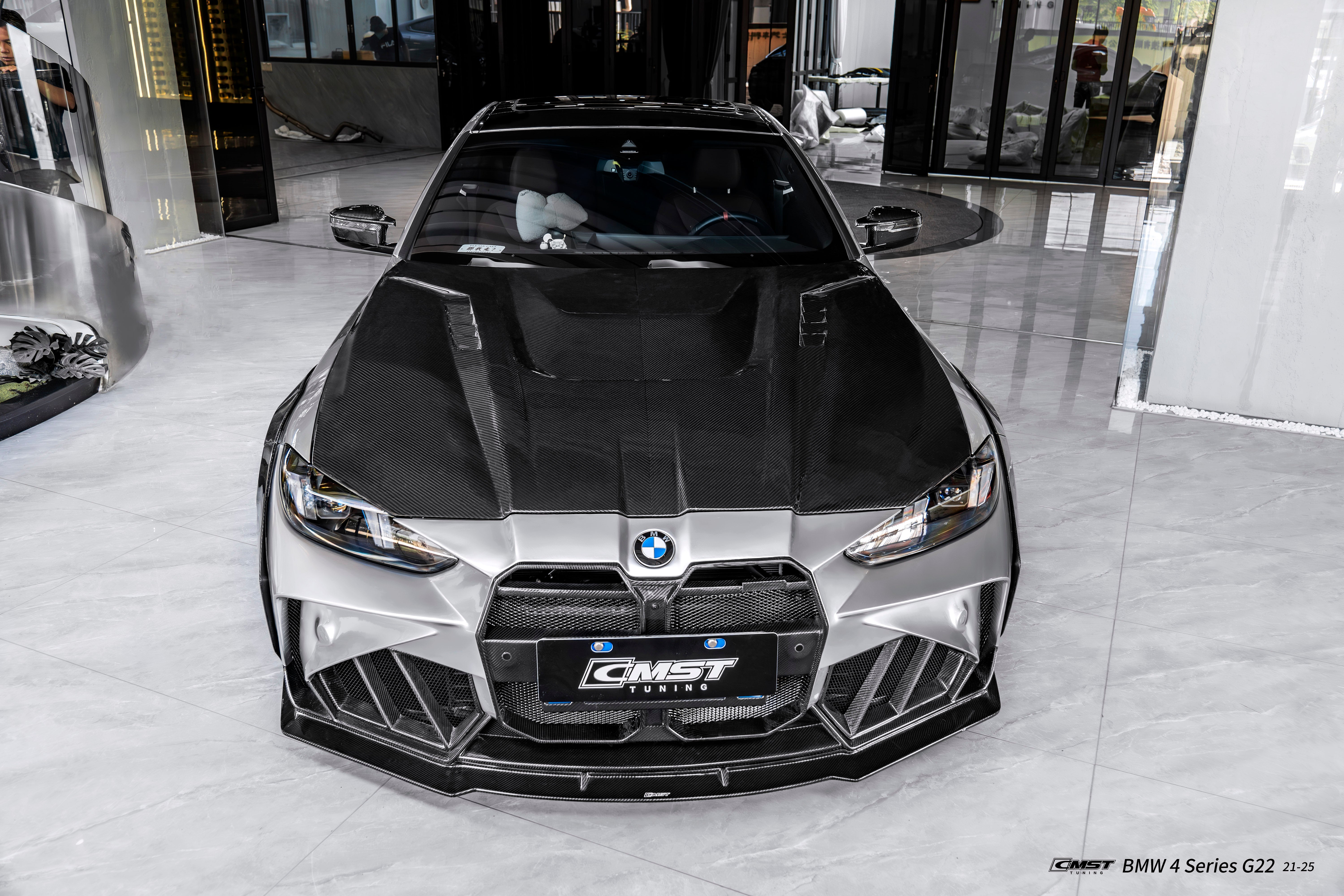 BMW 4 Series M440 430 G22 G23 2020-ON & 4 Series M440 430 G26 2020-ON with Aftermarket Parts - HORIZON Front Bumper & Gill Carbon Fiber / FRP from CMST Tuning