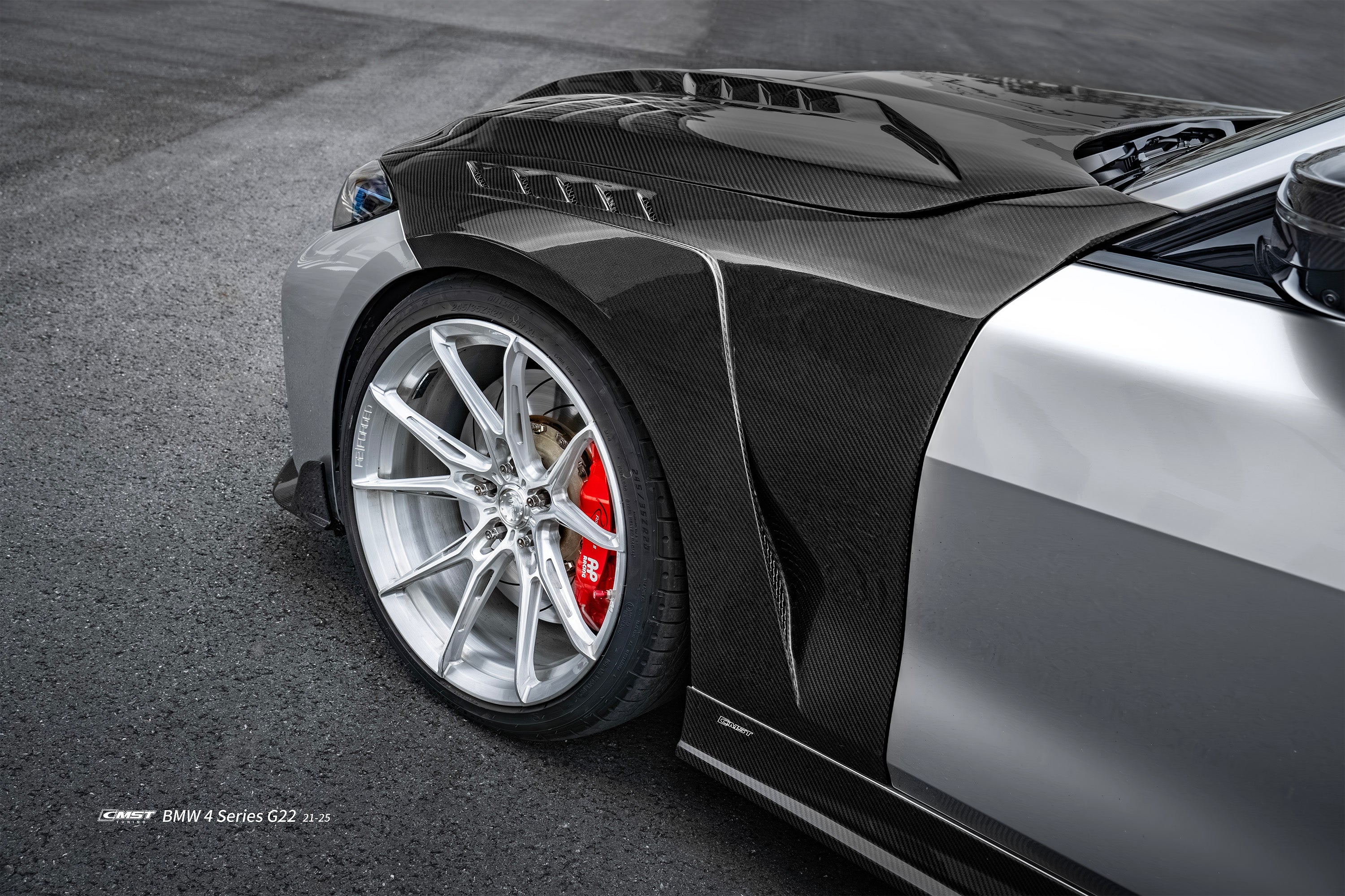 BMW 4 Series M440 430 G22 G23 2020-ON with Aftermarket Parts - Front Fender Dry Pre-preg Carbon Fiber / FRP from CMST Tuning