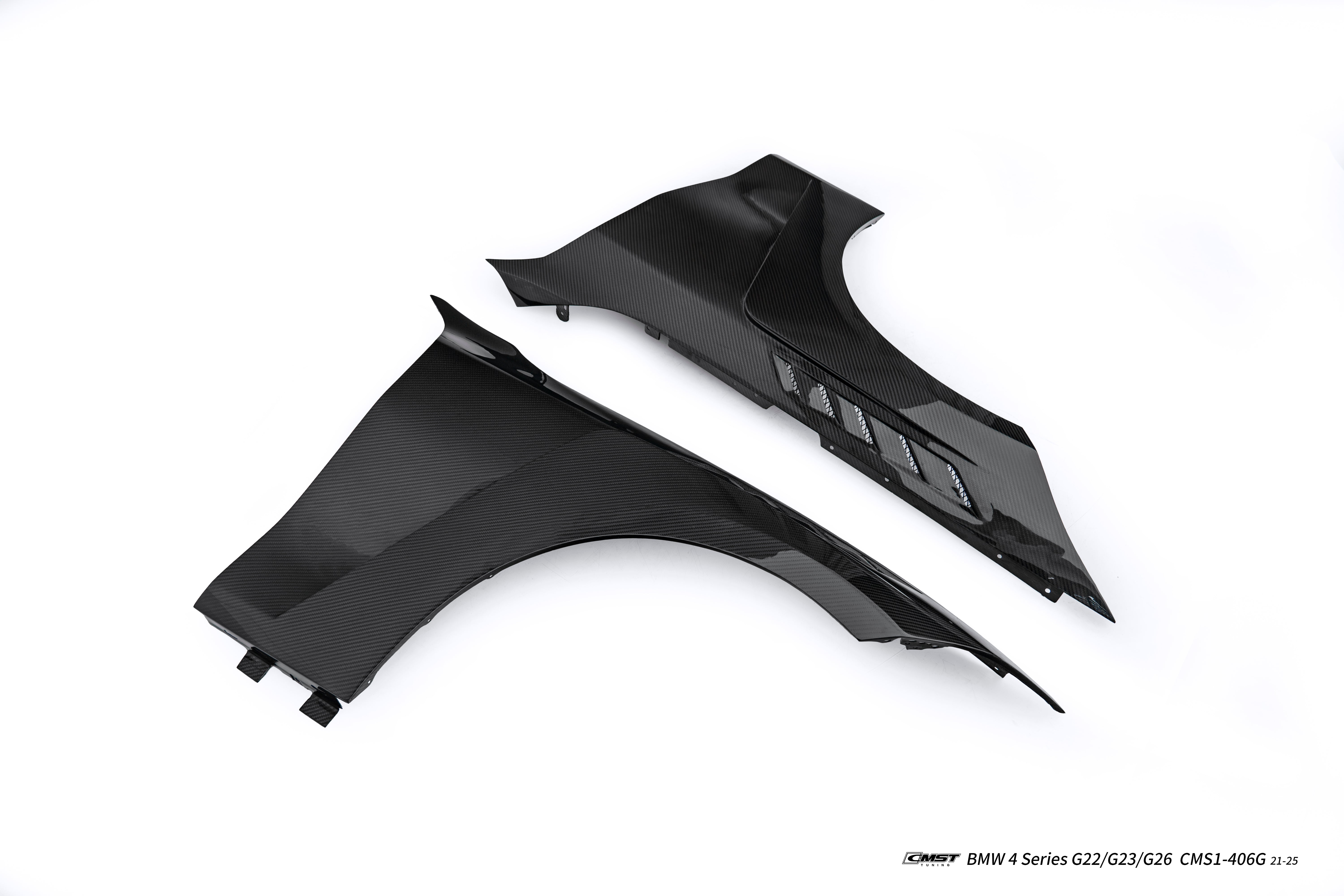 BMW 4 Series M440 430 G22 G23 2020-ON with Aftermarket Parts - Front Fender Dry Pre-preg Carbon Fiber / FRP from CMST Tuning