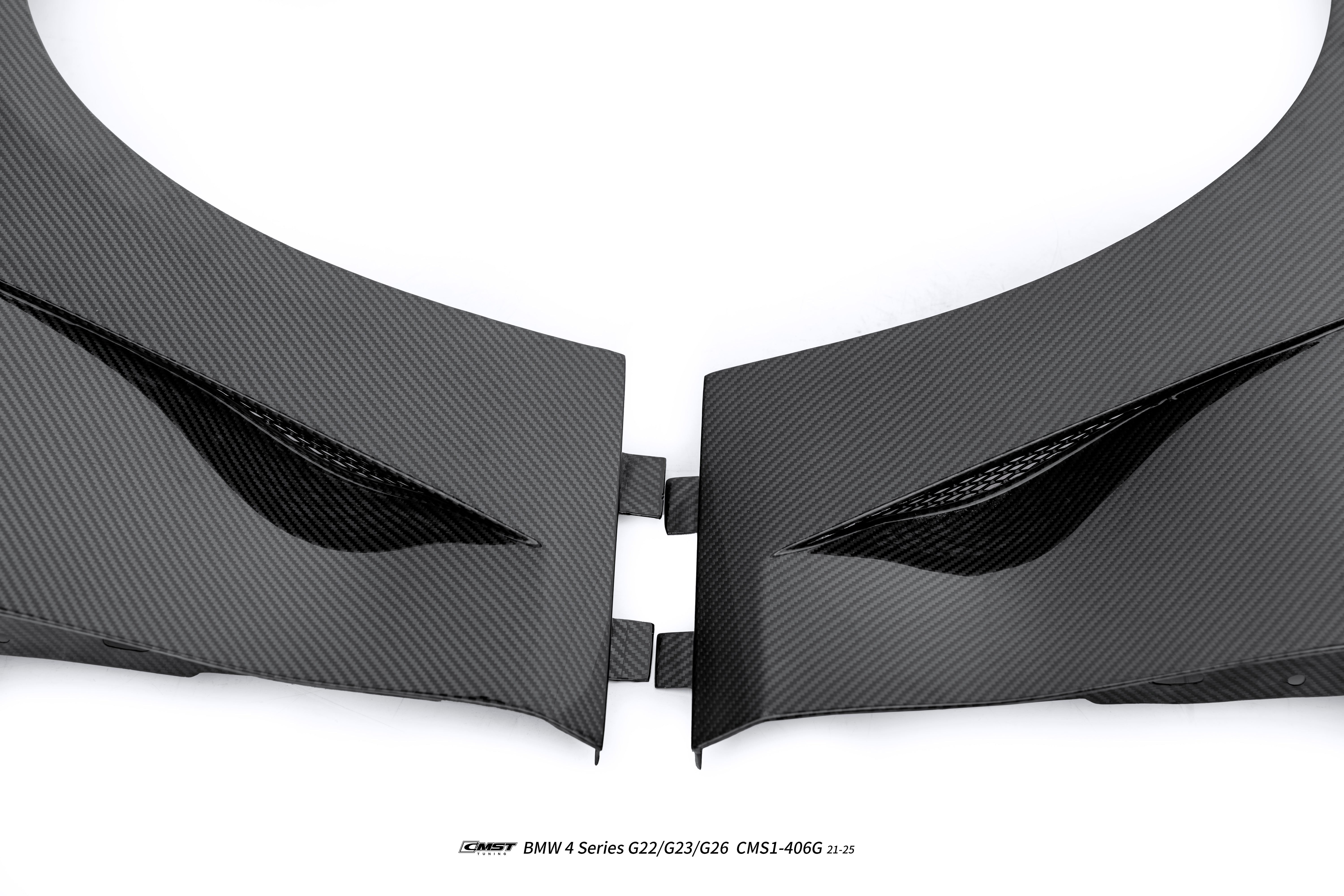 BMW 4 Series M440 430 G22 G23 2020-ON with Aftermarket Parts - Front Fender Dry Pre-preg Carbon Fiber / FRP from CMST Tuning