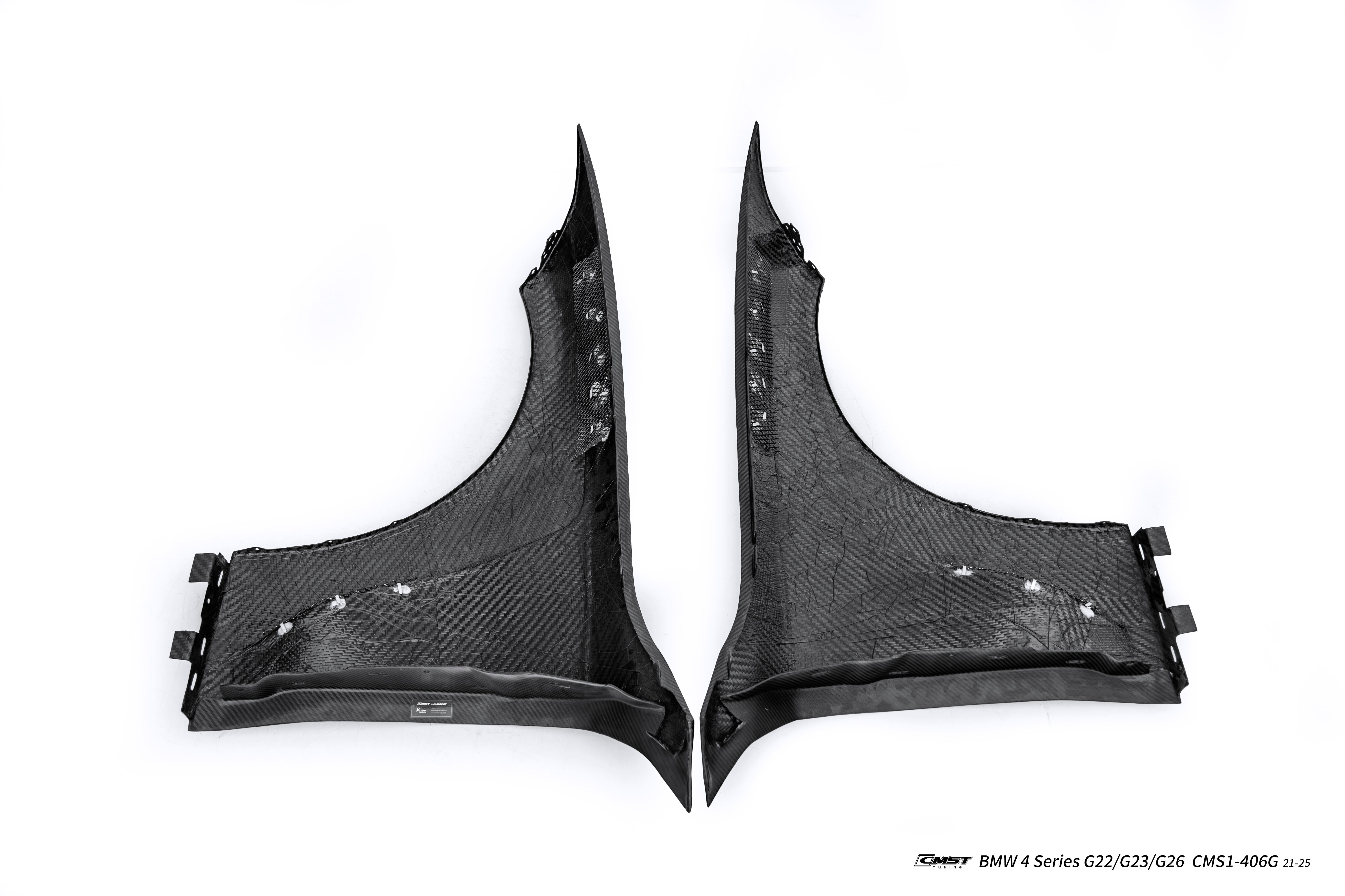 BMW 4 Series M440 430 G22 G23 2020-ON with Aftermarket Parts - Front Fender Dry Pre-preg Carbon Fiber / FRP from CMST Tuning