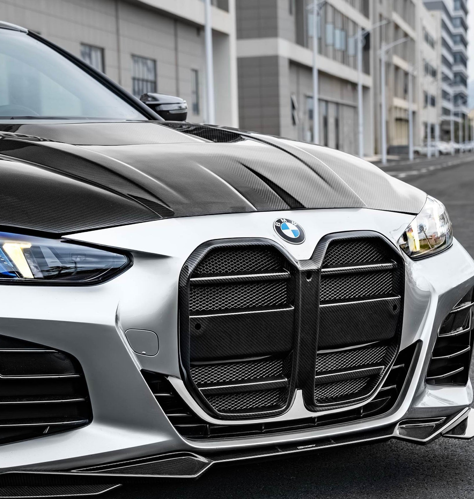 BMW 4 Series M440 430 G22 G23 2020-ON with Aftermarket Parts - Front Grill Dry Pre-preg Carbon Fiber / FRP from CMST Tuning