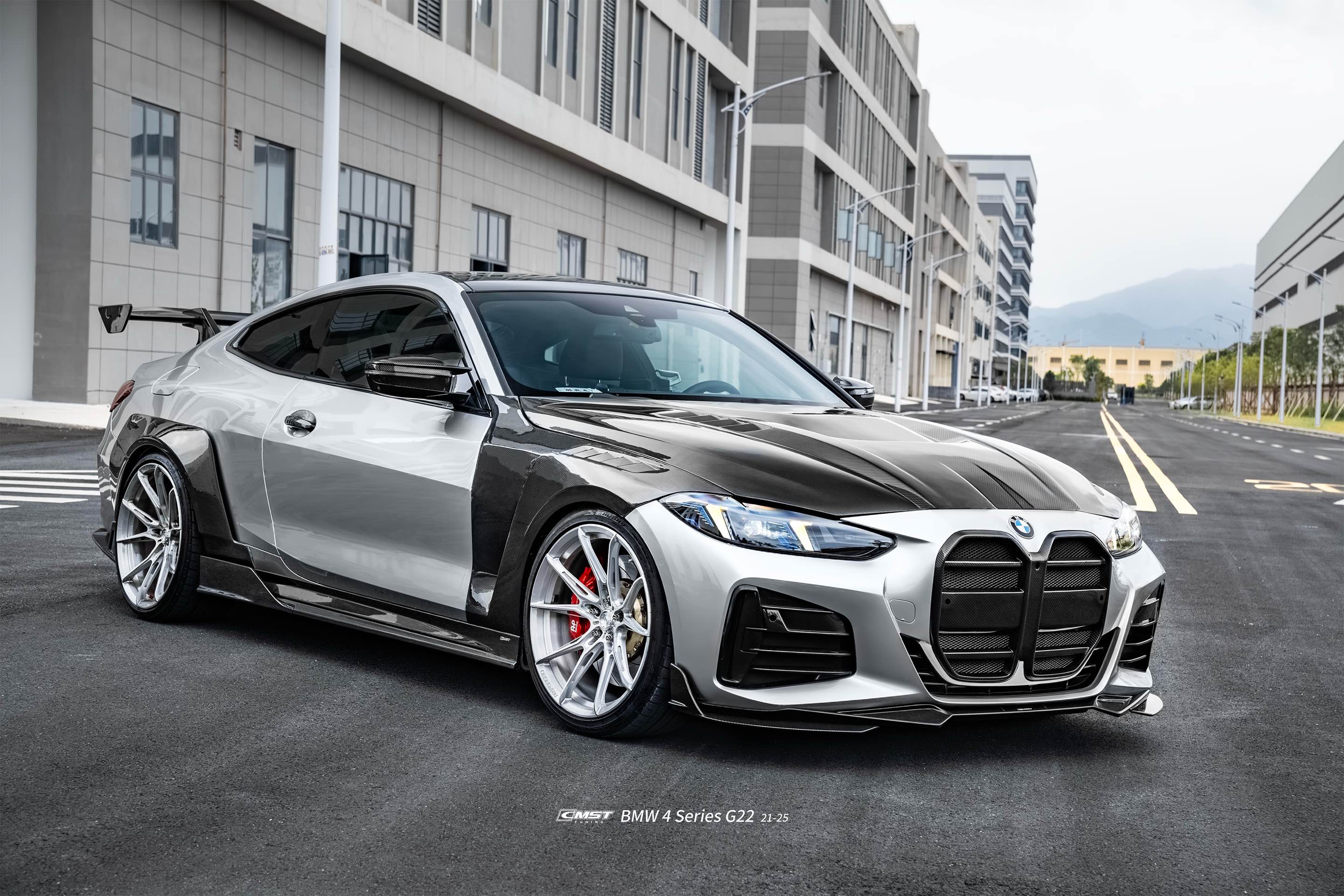 BMW 4 Series M440 430 G22 G23 2020-ON with Aftermarket Parts - Front Grill Dry Pre-preg Carbon Fiber / FRP from CMST Tuning