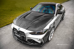 BMW 4 Series M440 430 G22 G23 2020-ON & 4 Series M440 430 G26 2020-ON with Aftermarket Parts - HORIZON Front Lip Dry Pre-preg Carbon Fiber / FRP from CMST Tuning