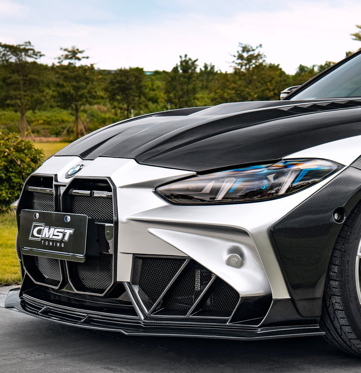 BMW 4 Series M440 430 G22 G23 2020-ON & 4 Series M440 430 G26 2020-ON with Aftermarket Parts - HORIZON Front Lip Dry Pre-preg Carbon Fiber / FRP from CMST Tuning