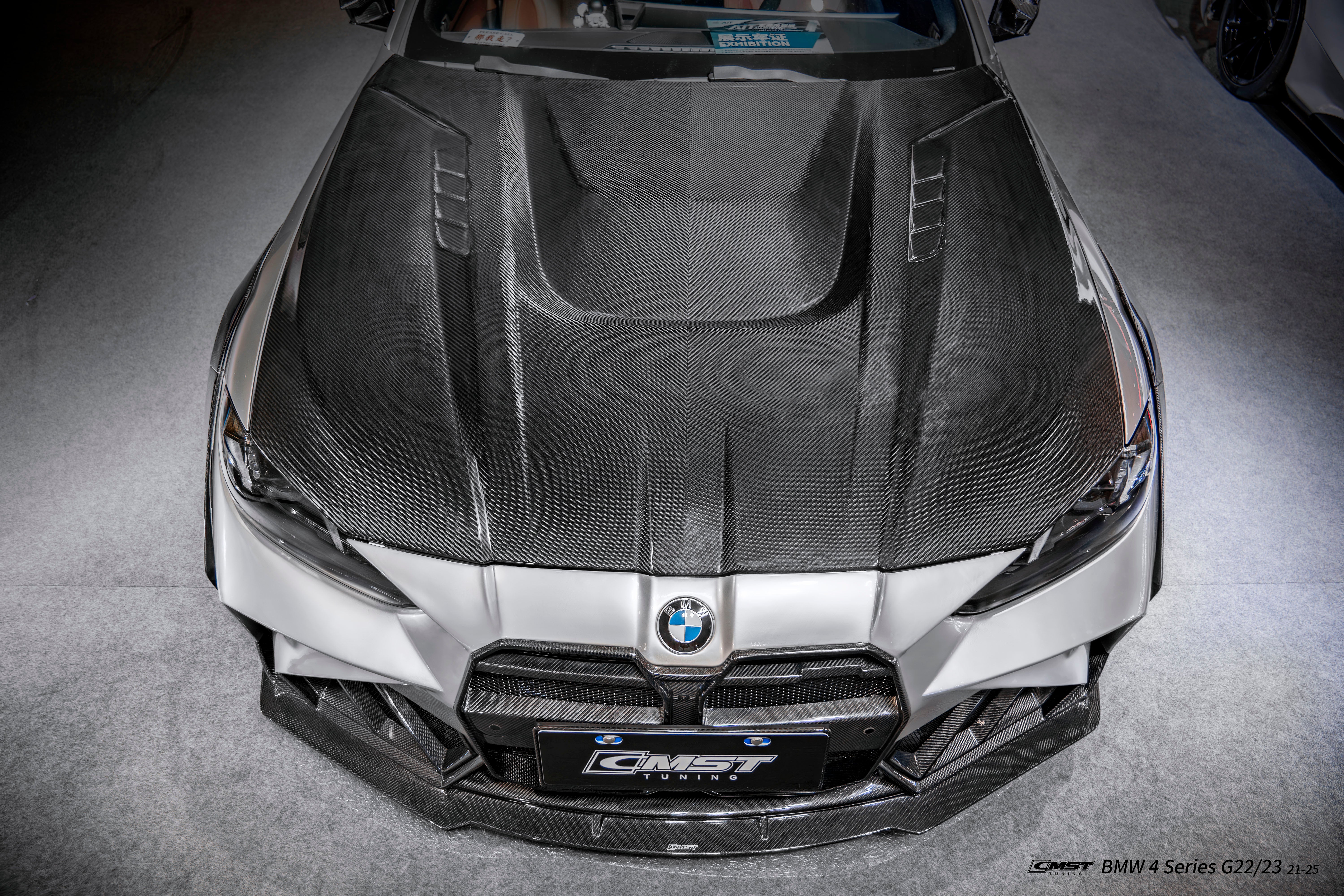 BMW 4 Series M440 430 G22 G23 2020-ON & 4 Series M440 430 G26 2020-ON with Aftermarket Parts - HORIZON V3 Hood Dry Pre-preg Carbon Fiber / FRP from CMST Tuning