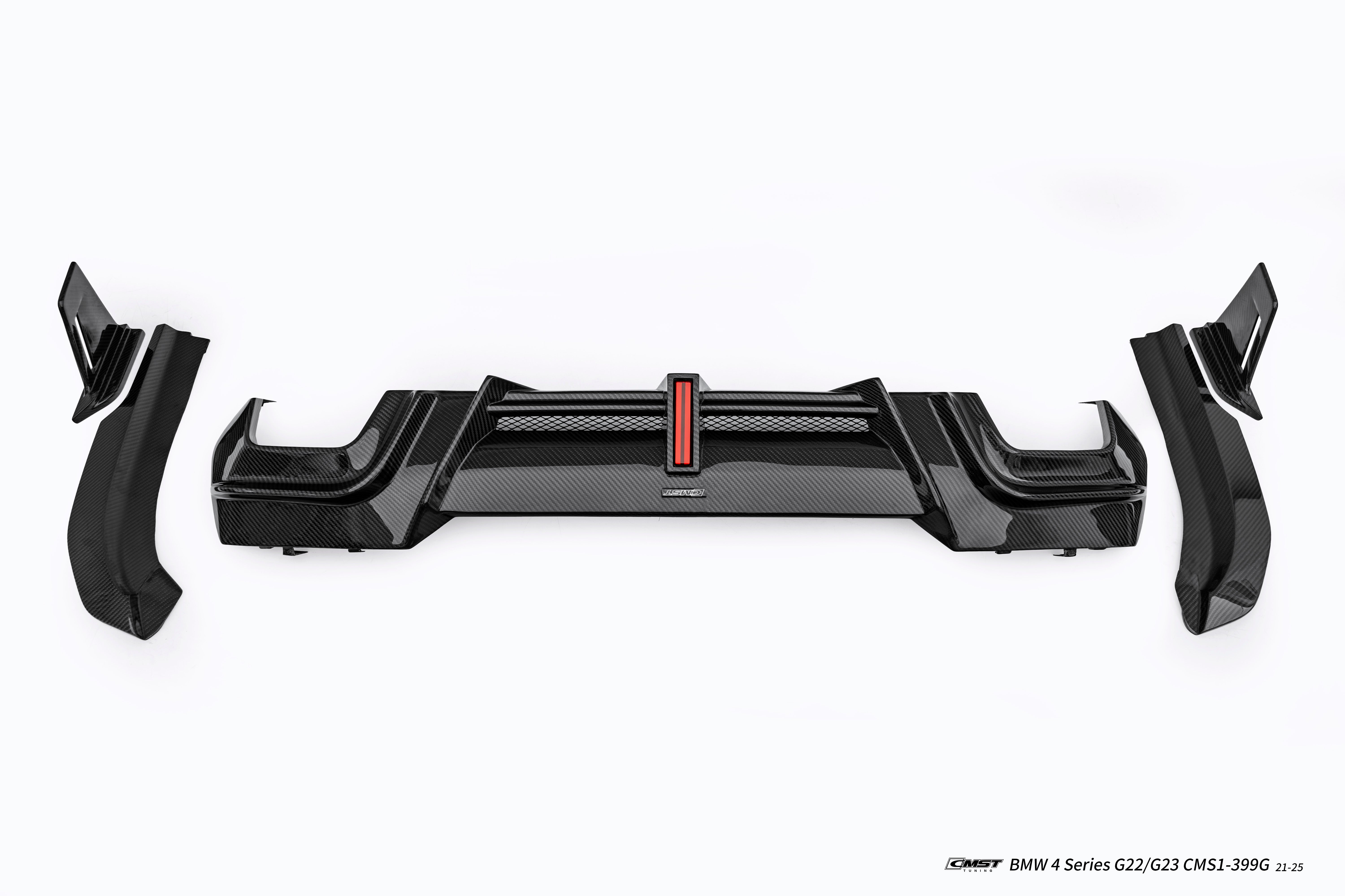 BMW 4 Series M440 430 G22 G23 2020-ON with Aftermarket Parts - HORIZON Rear Diffuser & Canards Dry Pre-preg Carbon Fiber / FRP from CMST Tuning