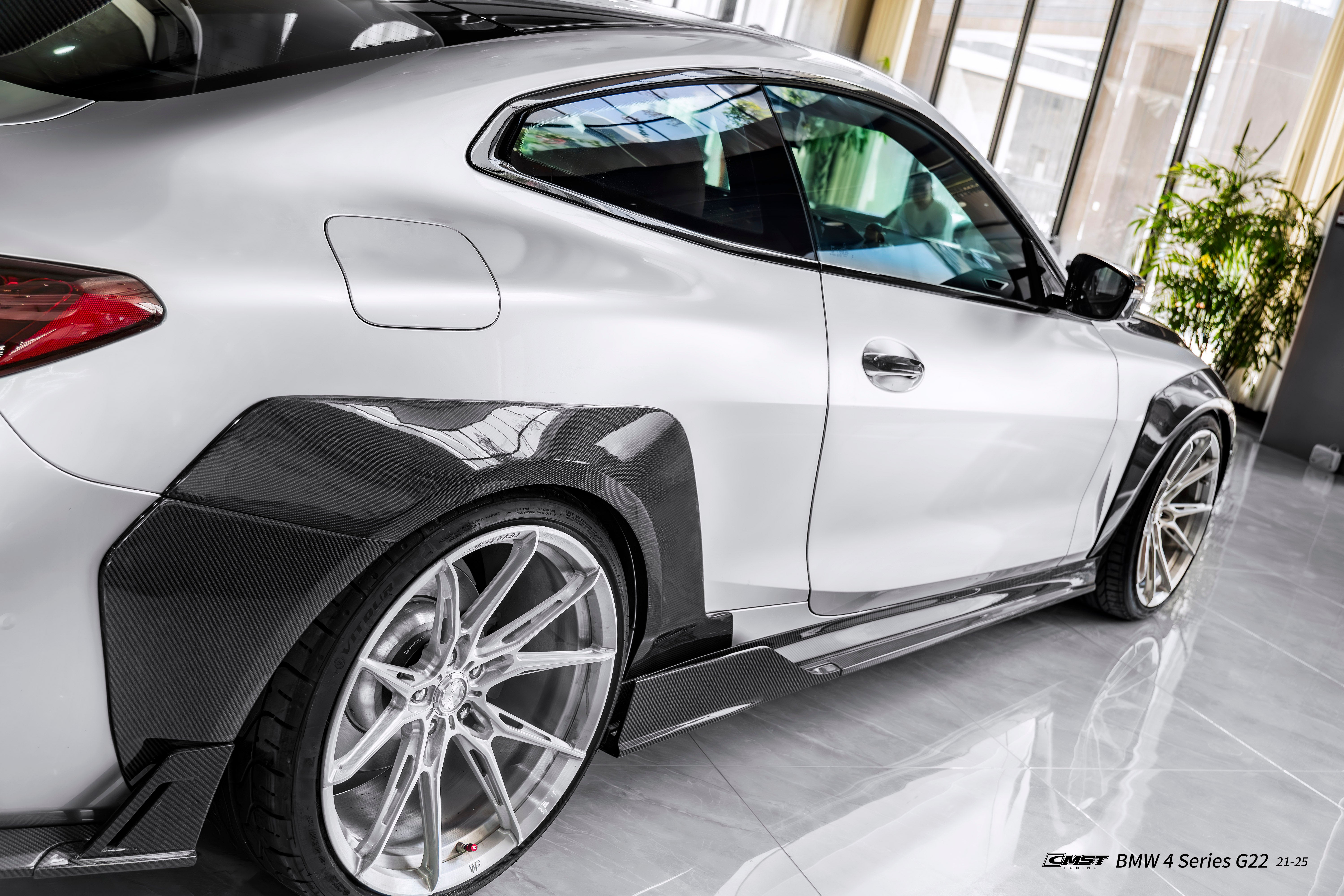 BMW 4 Series M440 430 G22 G23 2020-ON with Aftermarket Parts - HORIZON Rear Quarter Panel Fender Flares Wheel Arches Dry Pre-preg Carbon Fiber / FRP from CMST Tuning