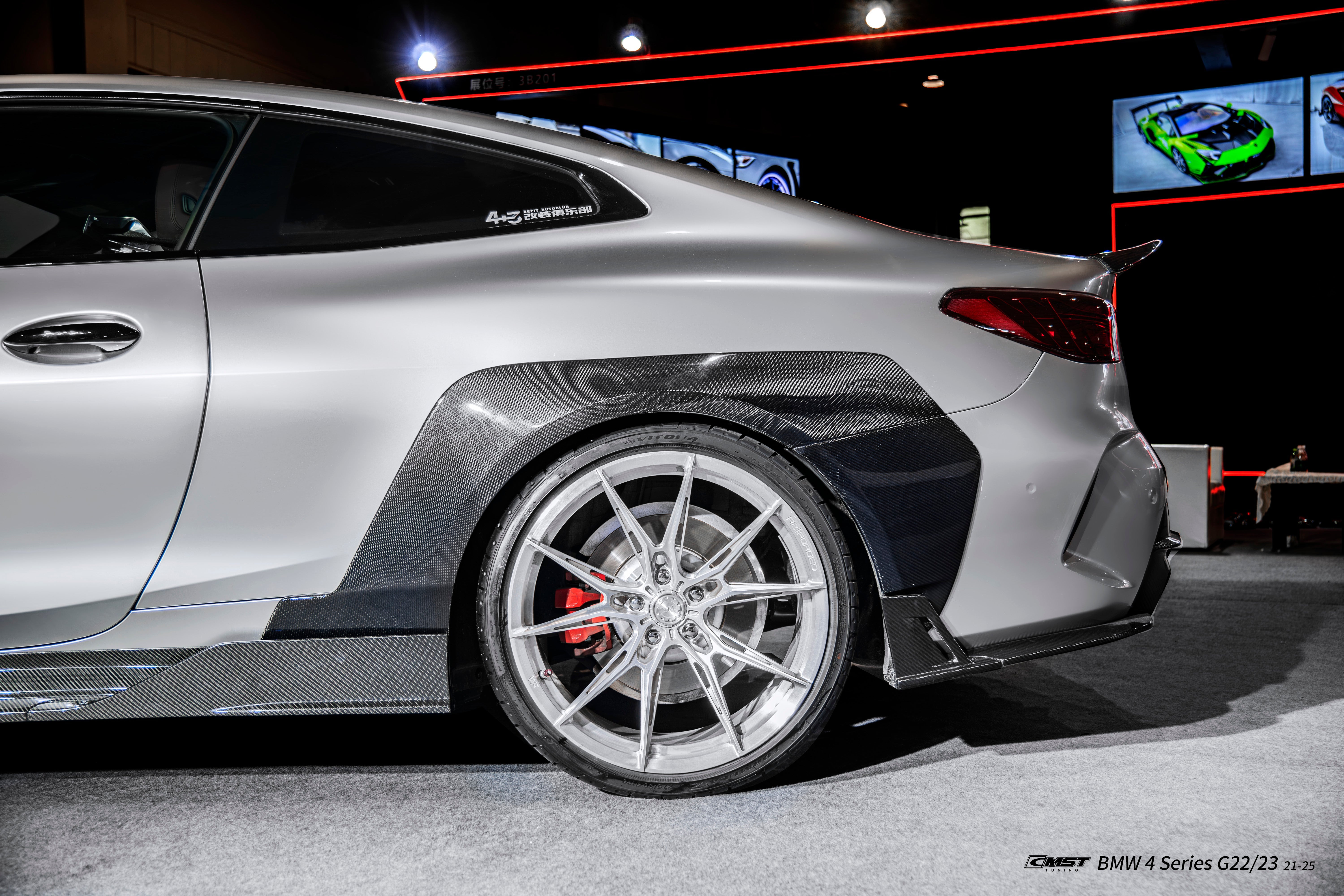 BMW 4 Series M440 430 G22 G23 2020-ON with Aftermarket Parts - HORIZON Rear Quarter Panel Fender Flares Wheel Arches Dry Pre-preg Carbon Fiber / FRP from CMST Tuning