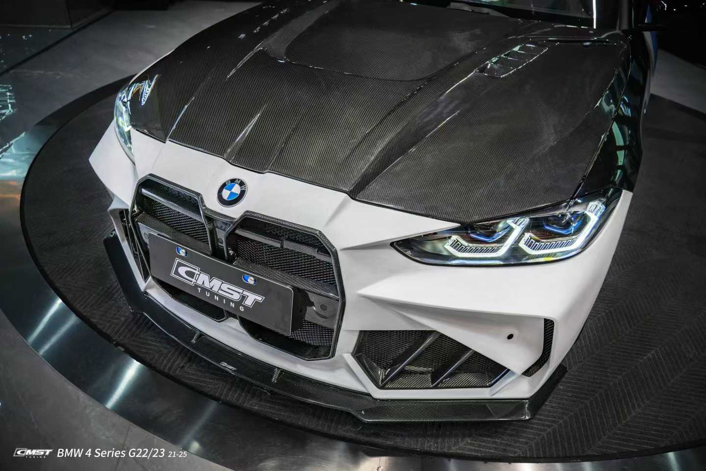 BMW 4 Series M440 430 G22 G23 2020-ON & 4 Series M440 430 G26 2020-ON with Aftermarket Parts - HORIZON Front Bumper & Gill Carbon Fiber / FRP from CMST Tuning