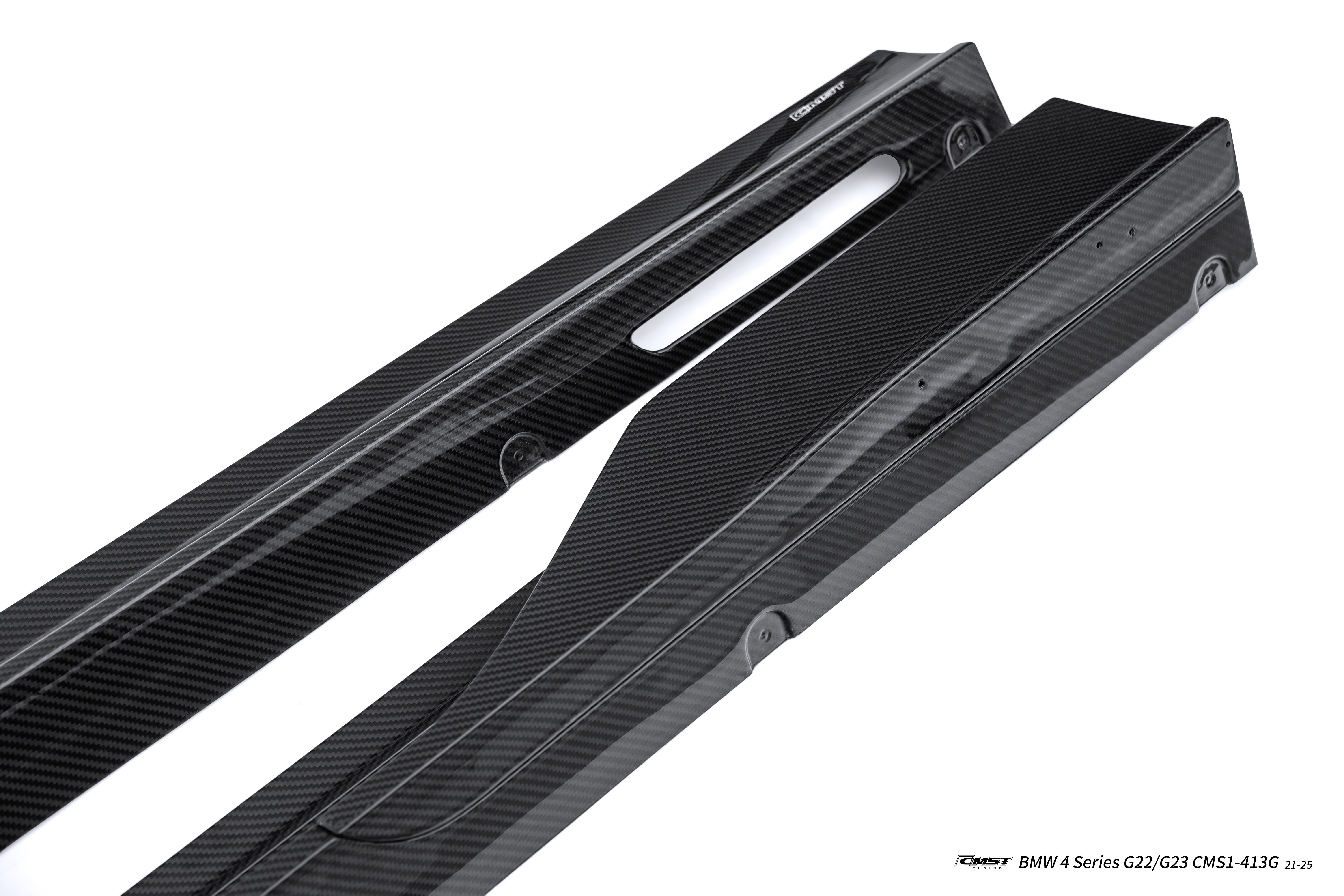 BMW 4 Series M440 430 G22 G23 2020-ON (Sport Version Only) with Aftermarket Parts - HORIZON Side Skirts Dry Pre-preg Carbon Fiber / FRP from CMST Tuning