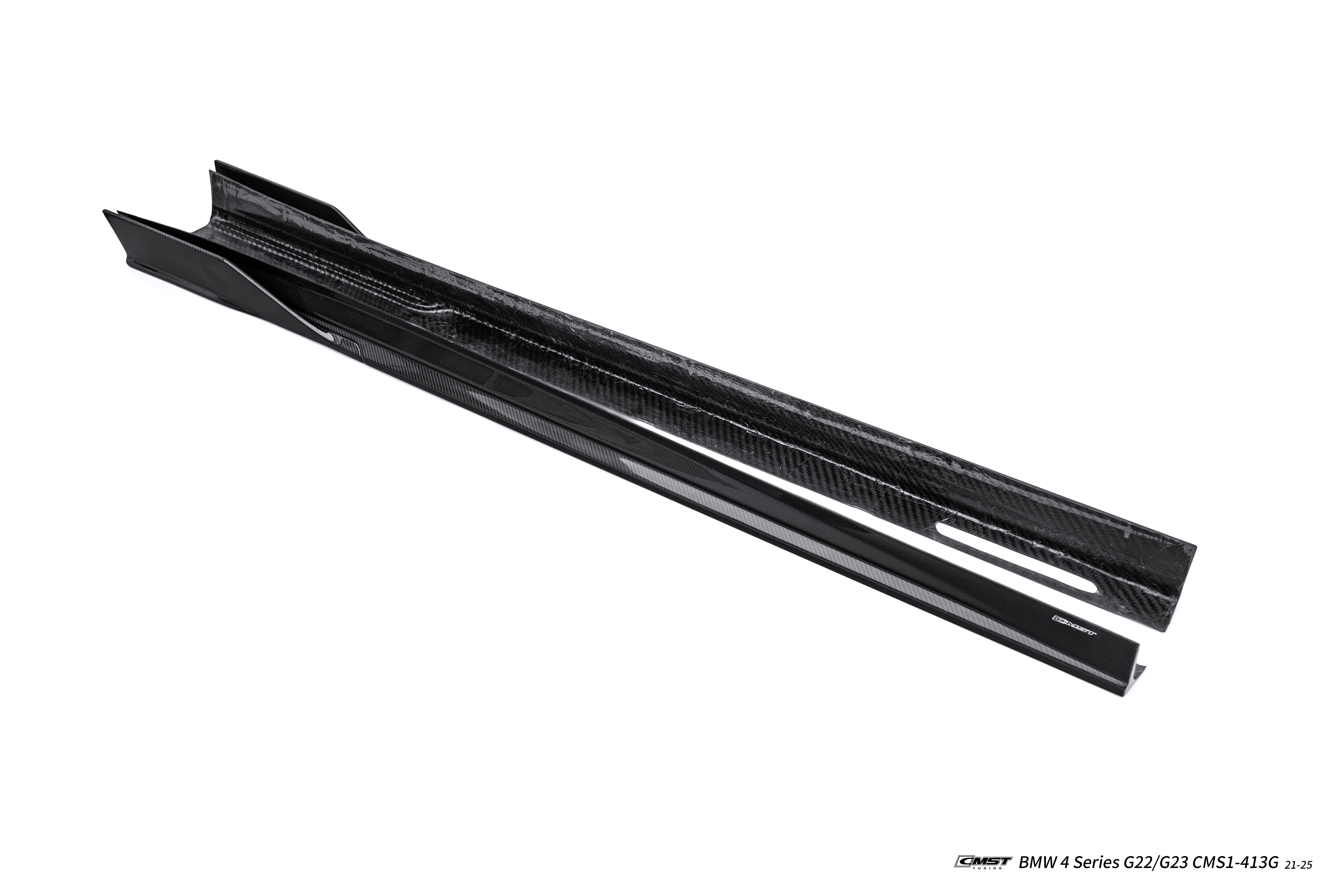 BMW 4 Series M440 430 G22 G23 2020-ON (Sport Version Only) with Aftermarket Parts - HORIZON Side Skirts Dry Pre-preg Carbon Fiber / FRP from CMST Tuning
