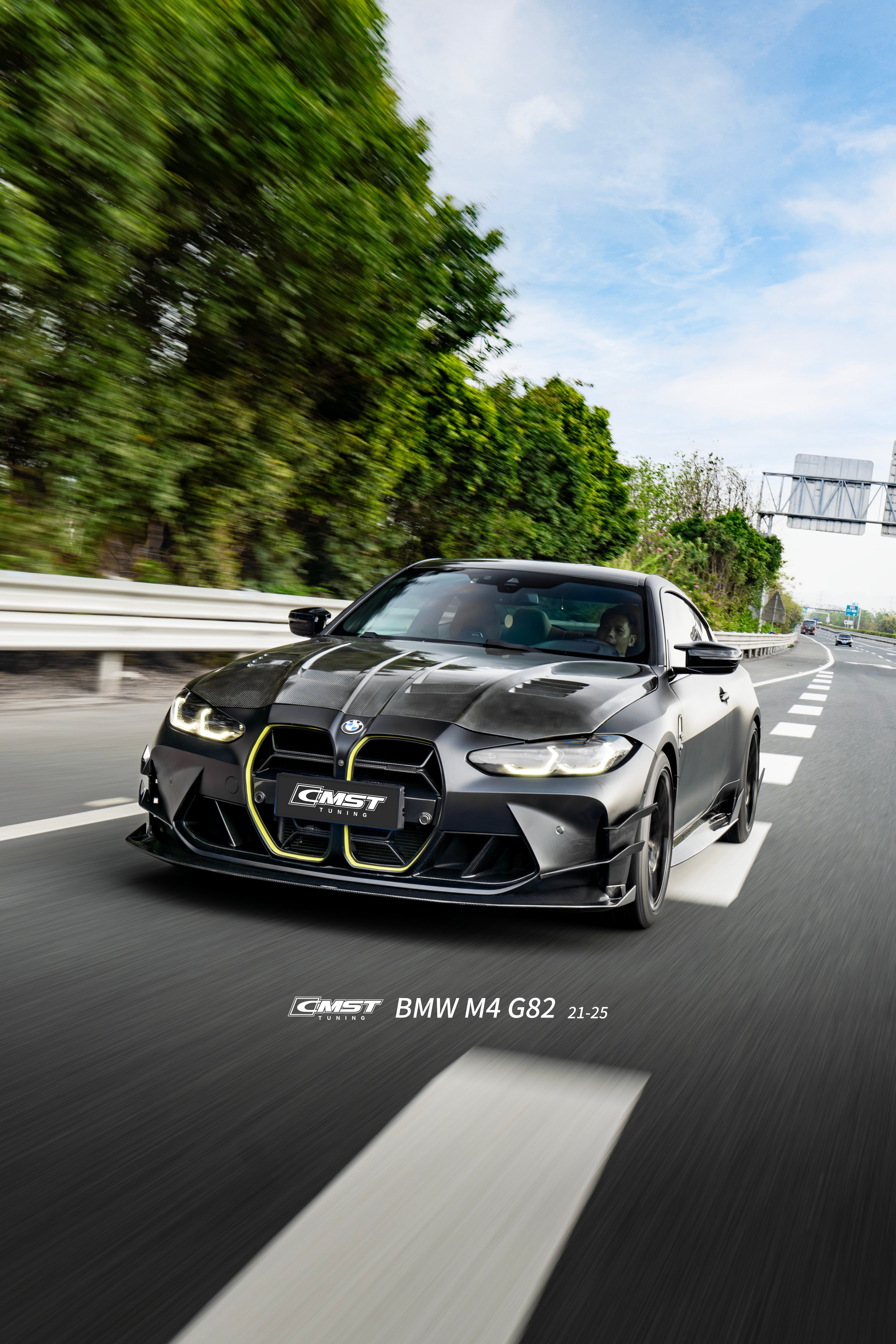 BMW M3CS M3C M3 G80 G81 2021-ON & M4CS M4C M4 G82 G83 2021-ON (Left Hand Drive Only) with Aftermarket Parts - Mirror Caps Dry Pre-preg Carbon Fiber / FRP from CMST Tuning