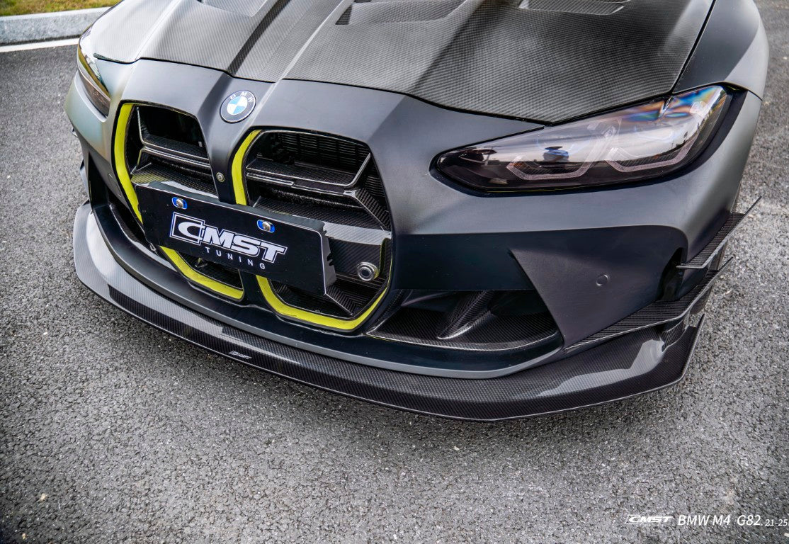 BMW M3CS M3C M3 G80 G81 2021-ON & M4CS M4C M4 G82 G83 2021-ON with Aftermarket Parts - Front Bumper Vent Valences Trim Dry Pre-preg Carbon Fiber / FRP from CMST Tuning