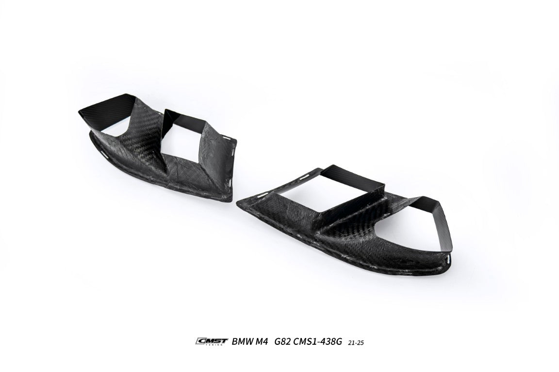 BMW M3CS M3C M3 G80 G81 2021-ON & M4CS M4C M4 G82 G83 2021-ON with Aftermarket Parts - Front Bumper Vent Valences Trim Dry Pre-preg Carbon Fiber / FRP from CMST Tuning