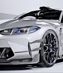 BMW M3CS M3C M3 G80 G81 2021-ON &  M4CS M4C M4 G82 G83 2021-ON with Aftermarket Parts - V2 Style Front Canards Dry Pre-preg Carbon Fiber / FRP from CMST Tuning