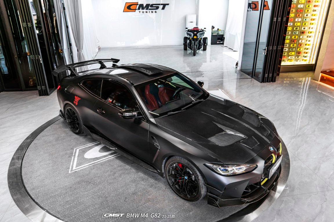 BMW M3CS M3C M3 G80 G81 2021-ON &  M4CS M4C M4 G82 G83 2021-ON with Aftermarket Parts - V2 Style Front Canards Dry Pre-preg Carbon Fiber / FRP from CMST Tuning