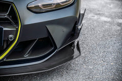 BMW M3CS M3C M3 G80 G81 2021-ON &  M4CS M4C M4 G82 G83 2021-ON with Aftermarket Parts - V2 Style Front Canards Dry Pre-preg Carbon Fiber / FRP from CMST Tuning