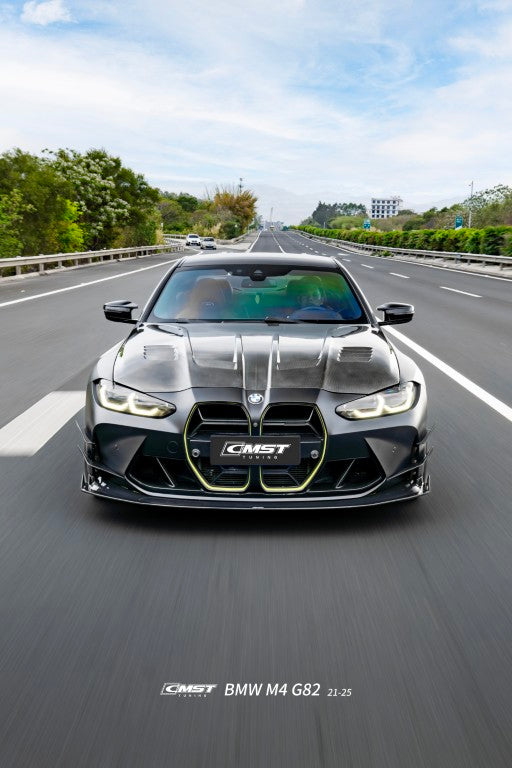 BMW M3CS M3C M3 G80 G81 2021-ON &  M4CS M4C M4 G82 G83 2021-ON with Aftermarket Parts - V2 Style Front Canards Dry Pre-preg Carbon Fiber / FRP from CMST Tuning