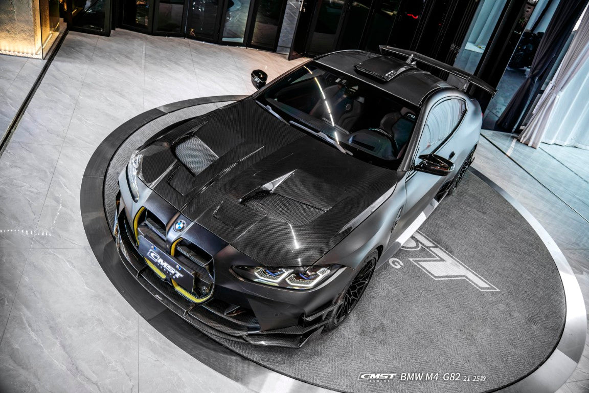 BMW M3CS M3C M3 G80 G81 2021-ON &  M4CS M4C M4 G82 G83 2021-ON with Aftermarket Parts - V2 Style Front Canards Dry Pre-preg Carbon Fiber / FRP from CMST Tuning