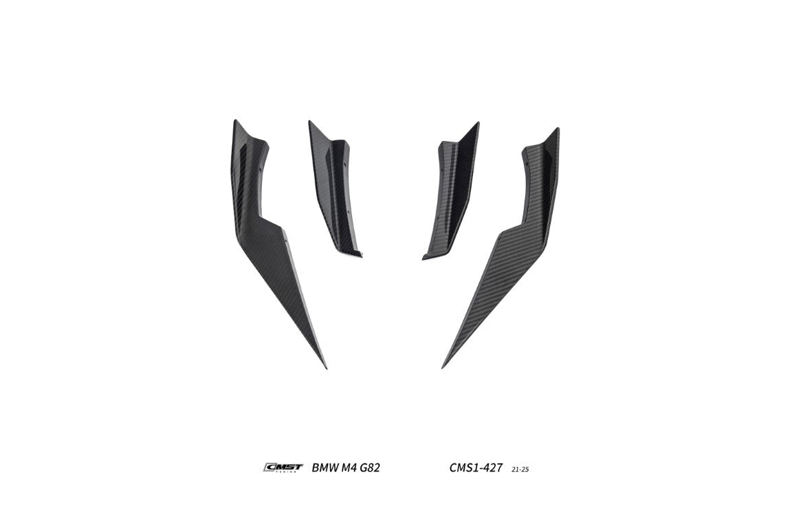 BMW M3CS M3C M3 G80 G81 2021-ON &  M4CS M4C M4 G82 G83 2021-ON with Aftermarket Parts - V2 Style Front Canards Dry Pre-preg Carbon Fiber / FRP from CMST Tuning