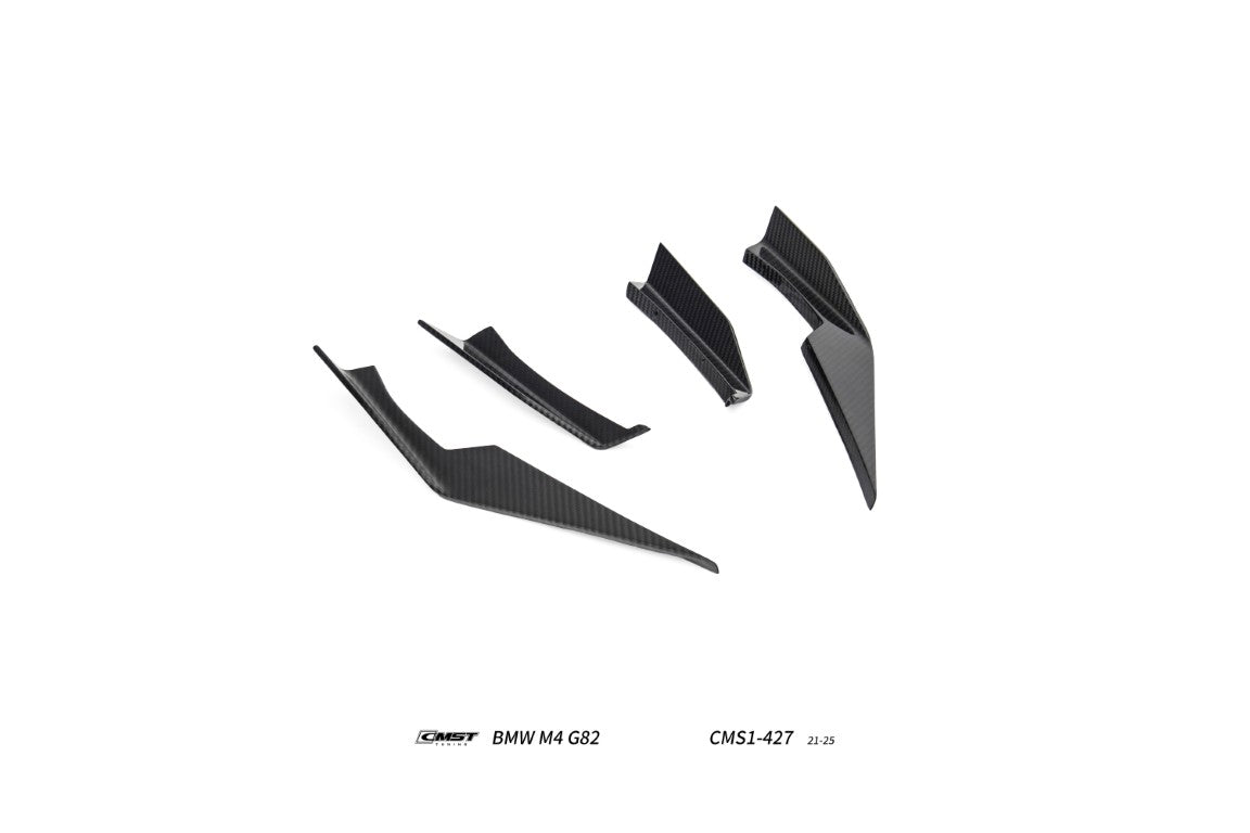 BMW M3CS M3C M3 G80 G81 2021-ON &  M4CS M4C M4 G82 G83 2021-ON with Aftermarket Parts - V2 Style Front Canards Dry Pre-preg Carbon Fiber / FRP from CMST Tuning